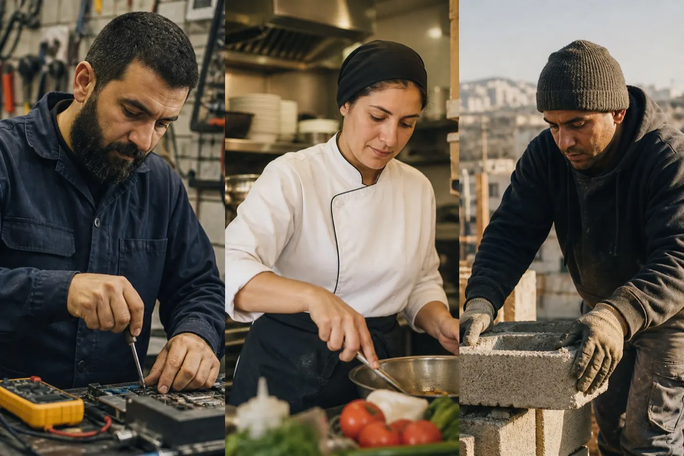 Diverse hands-on jobs and everyday workers